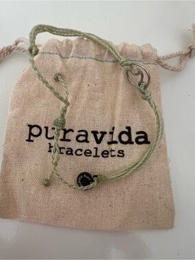 Pura Vida Light Sage Adjustable Woven Bracelet
